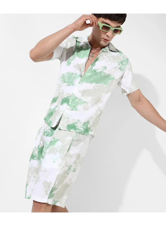 Campus Sutra Men's Tie-Dye Print Casual Co-Ord Set