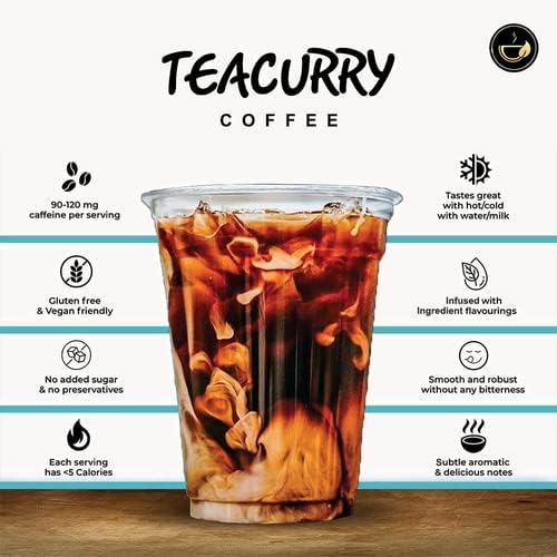 Teacurry Irish Mocha Instant Coffee (50 grams, 50 Cups) - Freeze Dried from Arabica Coffee Beans | Black Coffee Powder with All Natural Irish Mocha - For Hot and Cold Coffee - Image 4