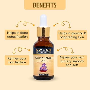 SWOSH Ayurveda Kumkumadi Tailam Kumkumadi Face Oil With Saffron for Glowing Skin10 ml 100 Vegan and Chemical Free Helps Revive and Repair Dull and Damage Skin - Image 2