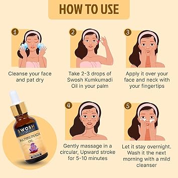 SWOSH Ayurveda Kumkumadi Tailam Kumkumadi Face Oil With Saffron for Glowing Skin10 ml 100 Vegan and Chemical Free Helps Revive and Repair Dull and Damage Skin - Image 3