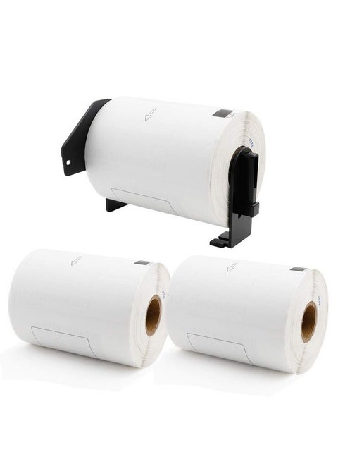 Replace For Brother Dk1241 Diecut Large Shipping Label 4 X 6(102 Mm X 151 Mm) 200/Roll For Thermal Ql1100 Ql1110Nwb Label Printer (3 Paper Roll+1 Reusable Cartridge)