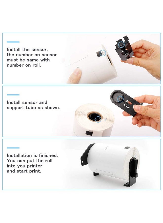 Replace For Brother Dk1241 Diecut Large Shipping Label 4 X 6(102 Mm X 151 Mm) 200/Roll For Thermal Ql1100 Ql1110Nwb Label Printer (3 Paper Roll+1 Reusable Cartridge)