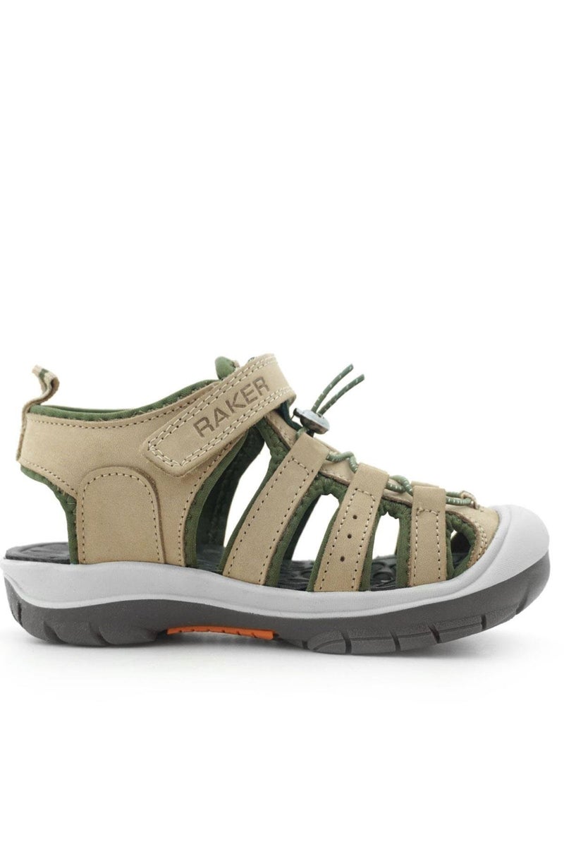 Rakerplus Raker Plus children's sandals in genuine leather, sandy khaki and green - Image 4