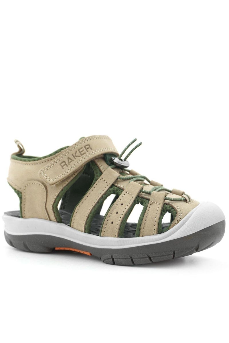 Rakerplus Raker Plus children's sandals in genuine leather, sandy khaki and green - Image 3