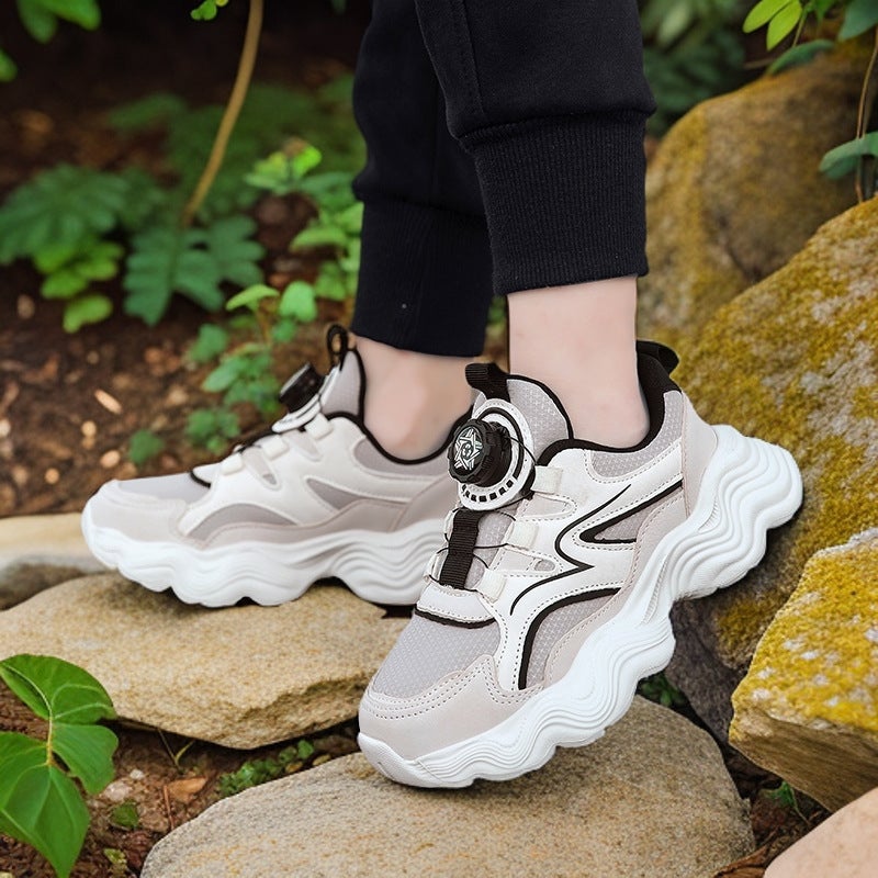 Boys Shoes 6-12 Years Old Children'S Sneaker 2024 New Mesh Breathable Boys Rotating Button Trendy Shoes - Image 4