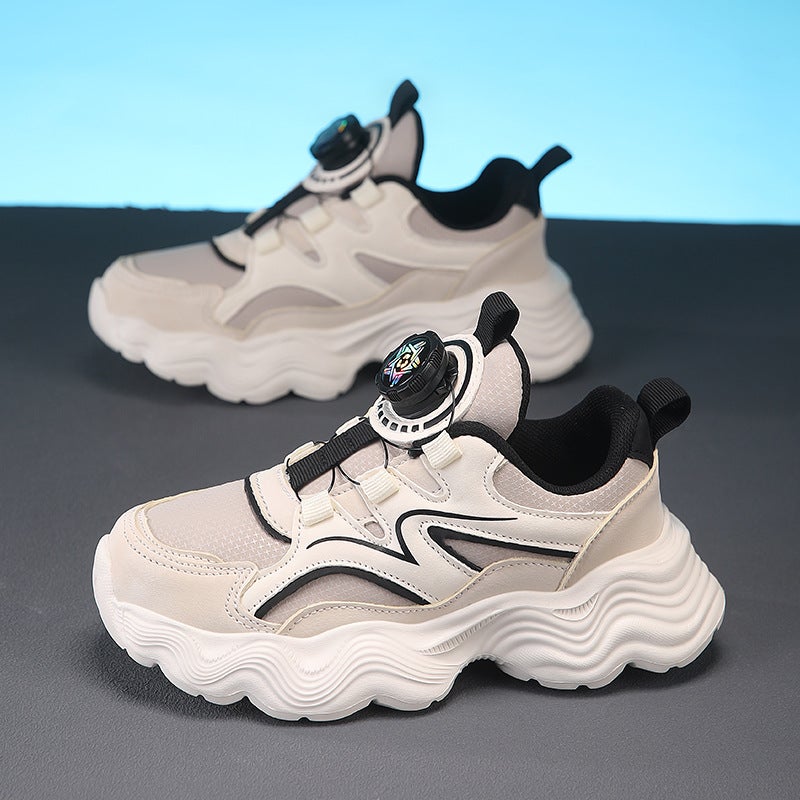 Boys Shoes 6-12 Years Old Children'S Sneaker 2024 New Mesh Breathable Boys Rotating Button Trendy Shoes - Image 5