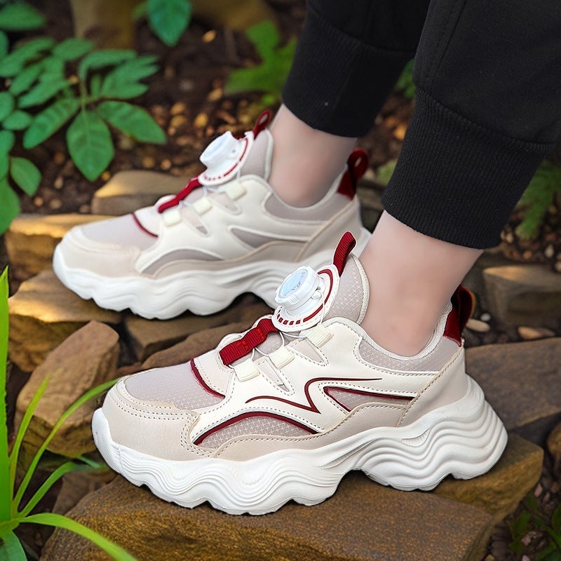 Boys Shoes 6-12 Years Old Children'S Sneaker 2024 New Mesh Breathable Boys Rotating Button Trendy Shoes - Image 3