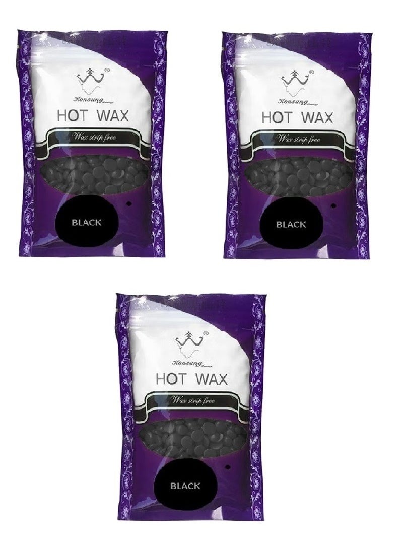 Konsung Beauty - Hot Wax Black100grams / 3 Pieces - Image 1