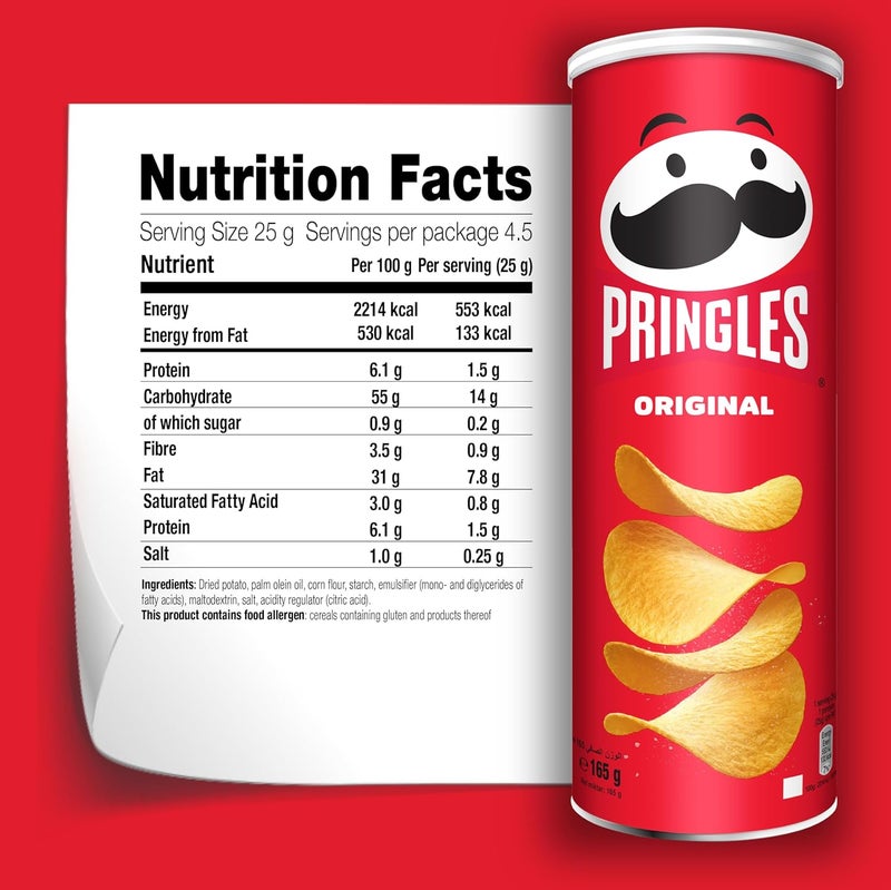 Pringles رقائق البطاطس المالحة الأصلية الكلاسيكية من برينجلز - 165 جرام - Image 2