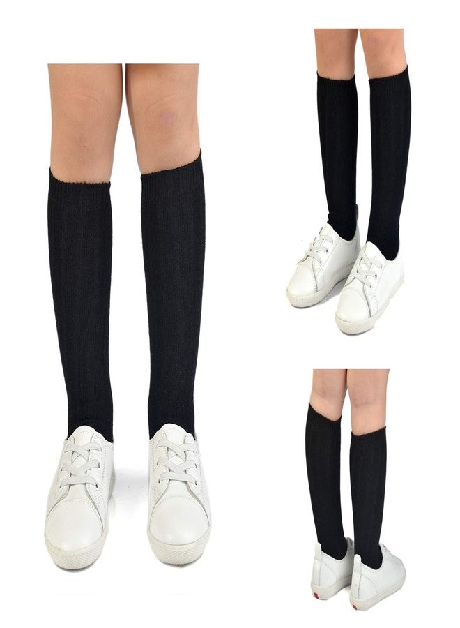 EPEIUS Unisex-Baby Boys Girls Seamless Ribbed Knit Knee High Socks 3 Pairs Pack Newborn Boys Girls Uniform Stockings for 0-3 Months,Black/White/Grey - Image 5