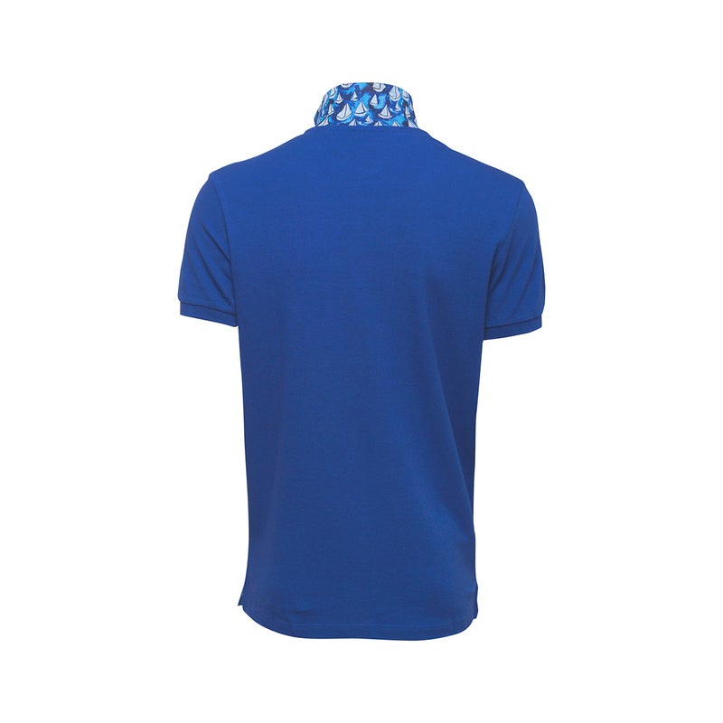 Anemoss Blue Sailboat Men's Polo Collar T-shirt, Short Sleeve Golf Tennis Tshirt, 100% Cotton, S Size, Blue - Image 2