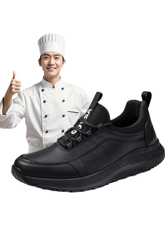 QINGYA Chef Shoes Kitchen Shoes Non-Slip Waterproof Oil-Proof Odor-Proof Wear-Resistant Special Work Back Kitchen Men'S Shoes C002 41 - Image 1