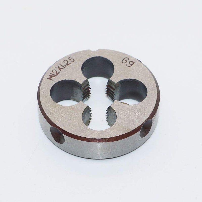 LingGan HSS 12mm X 1.25 Metric Right Hand Round Die, Machine Thread Die M12 X 1.25mm Pitch for Mold Machining, Alloy Steel, It Can Process Steel, Cast Iron, Copper And Aluminum. - Image 1