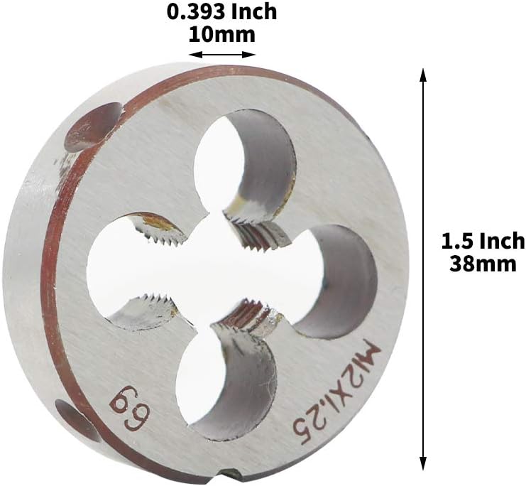 LingGan HSS 12mm X 1.25 Metric Right Hand Round Die, Machine Thread Die M12 X 1.25mm Pitch for Mold Machining, Alloy Steel, It Can Process Steel, Cast Iron, Copper And Aluminum. - Image 2