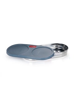 Hazel HAZEL Stainless Steel Oval Shape Container Roti Box With Lid | 450 Ml Chapati Container For Tiffin Box & Kitchen | Chapati, Roti & Puri Dabba With Lid, Grey  - Image 5