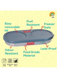 Hazel HAZEL Stainless Steel Oval Shape Container Roti Box With Lid | 450 Ml Chapati Container For Tiffin Box & Kitchen | Chapati, Roti & Puri Dabba With Lid, Grey  - Image 3