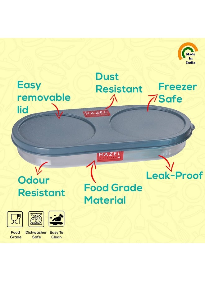 Hazel - HAZEL Stainless Steel Oval Shape Container Roti Box With Lid | 450 Ml Chapati Container For Tiffin Box & Kitchen | Chapati, Roti & Puri Dabba With Lid, Grey - Image 1