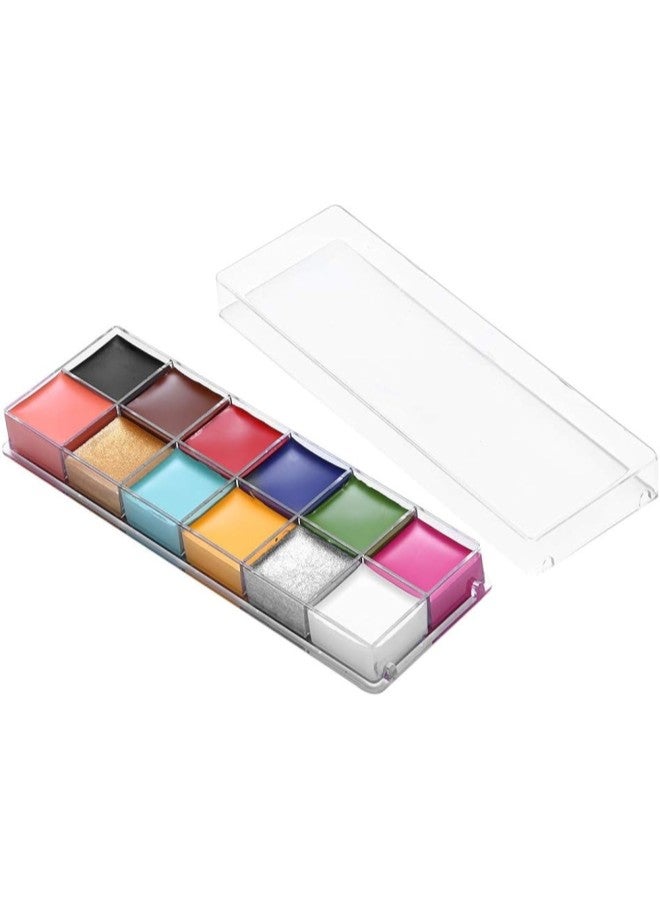 klarako Professional Body Makeup 12 Colors, Oil Painting Body Paint Facial Paint Kit Dramatic Special Effects Facial Makeup Fat Paint for Santa Christmas Cosplay Parties - Image 1