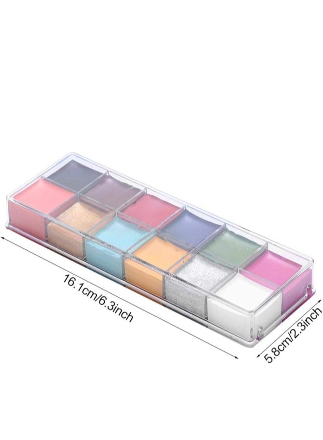 klarako Professional Body Makeup 12 Colors, Oil Painting Body Paint Facial Paint Kit Dramatic Special Effects Facial Makeup Fat Paint for Santa Christmas Cosplay Parties - Image 4