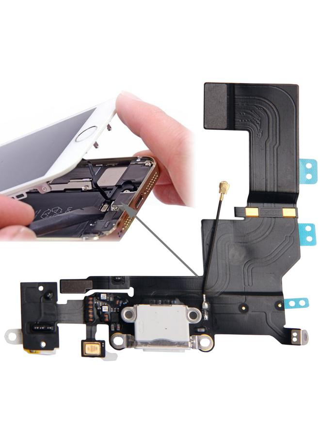 إيروريكس كابل مرن لشاحن موصل الذيل الأصلي + كابل مرن لسماعات الرأس والصوت لجهاز iPhone 5S (أبيض) - Image 2