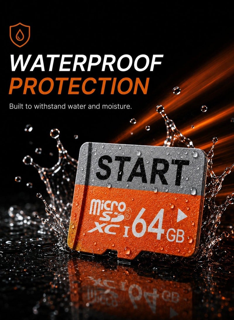 START Original 64GB microSDXC Memory Card with SD Adapter, Full HD Recording Support, Waterproof & Shockproof, Compatible with Android Phones, Cameras, Tablets & Computers, 3-Year Warranty - Image 3