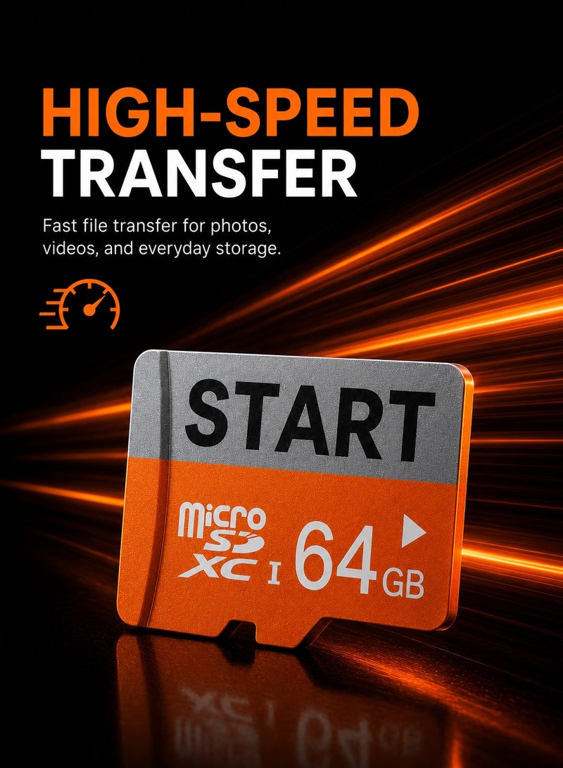 START Original 64GB microSDXC Memory Card with SD Adapter, Full HD Recording Support, Waterproof & Shockproof, Compatible with Android Phones, Cameras, Tablets & Computers, 3-Year Warranty - Image 2
