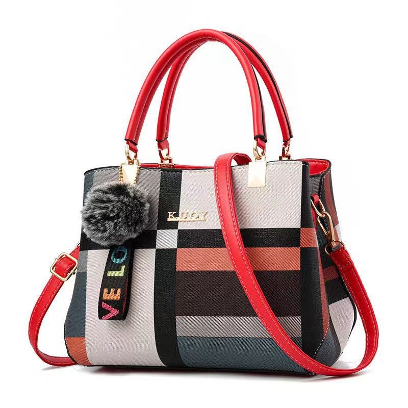 New Fashion Casual Women'S Bag Square Color Contrast Trendy Large Capacity Handbag Textile All-Match Crossbody Bag - Image 5