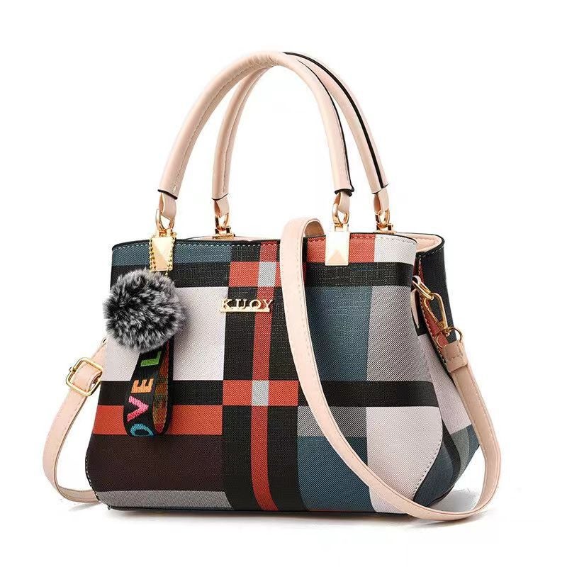 New Fashion Casual Women'S Bag Square Color Contrast Trendy Large Capacity Handbag Textile All-Match Crossbody Bag - Image 3