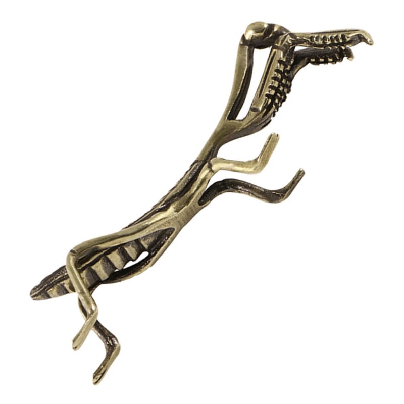 Brass Praying Mantis Sculpture Retro Desktop Decoration For Home Office Display - Image 2
