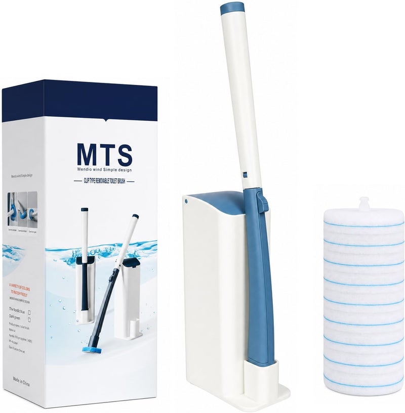 TEITEAI Disposable Toilet Brush Starter Set with 10 Replacement Pads, Touchless Toilet Cleaning System, Compatible with Clorox Toilet Wand Refills for Bathroom Toilets - Image 1