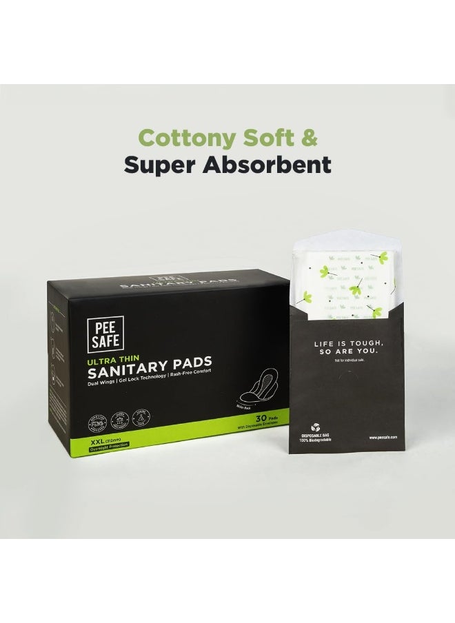 PEESAFE - Ultra Thin Sanitary Pads For Women Cottony Soft Sanitary Napkins For Ultra Comfort Pack Of 30 - Image 1