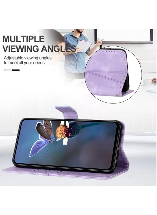 S-TOP Case For Samsung Galaxy A24 5G Triangle Solid Color Leather Phone Case - Image 4