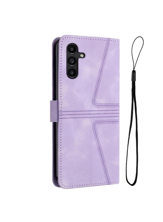 S-TOP Case For Samsung Galaxy A24 5G Triangle Solid Color Leather Phone Case - Image 3