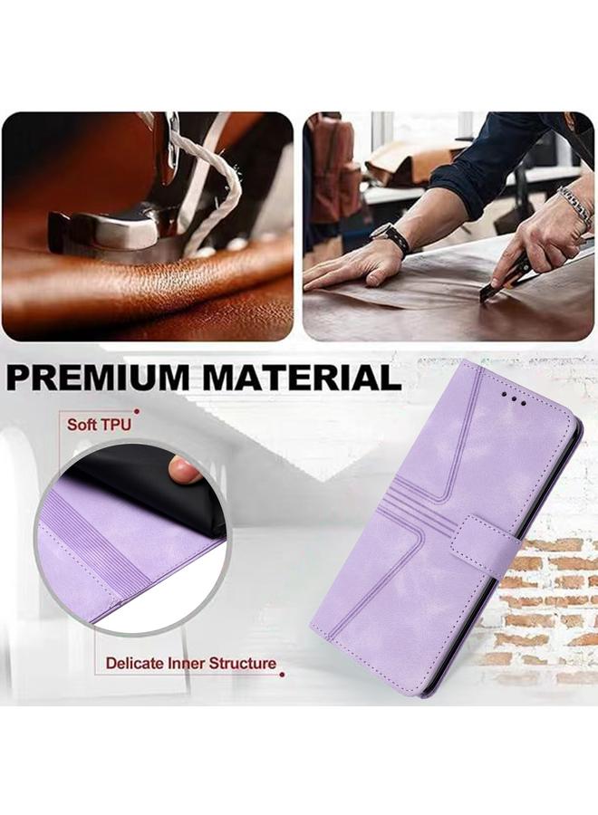 S-TOP Case For Samsung Galaxy A24 5G Triangle Solid Color Leather Phone Case - Image 5