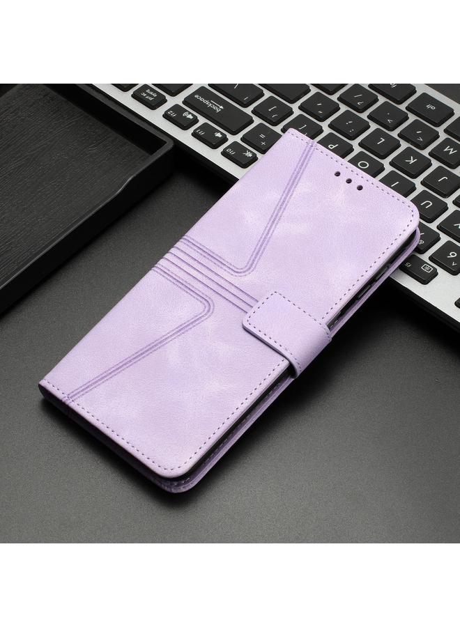 S-TOP Case For Samsung Galaxy A24 5G Triangle Solid Color Leather Phone Case - Image 2