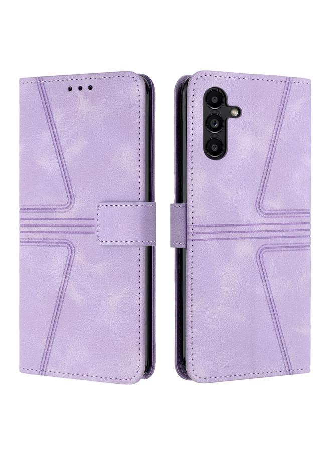 S-TOP Case For Samsung Galaxy A24 5G Triangle Solid Color Leather Phone Case - Image 1