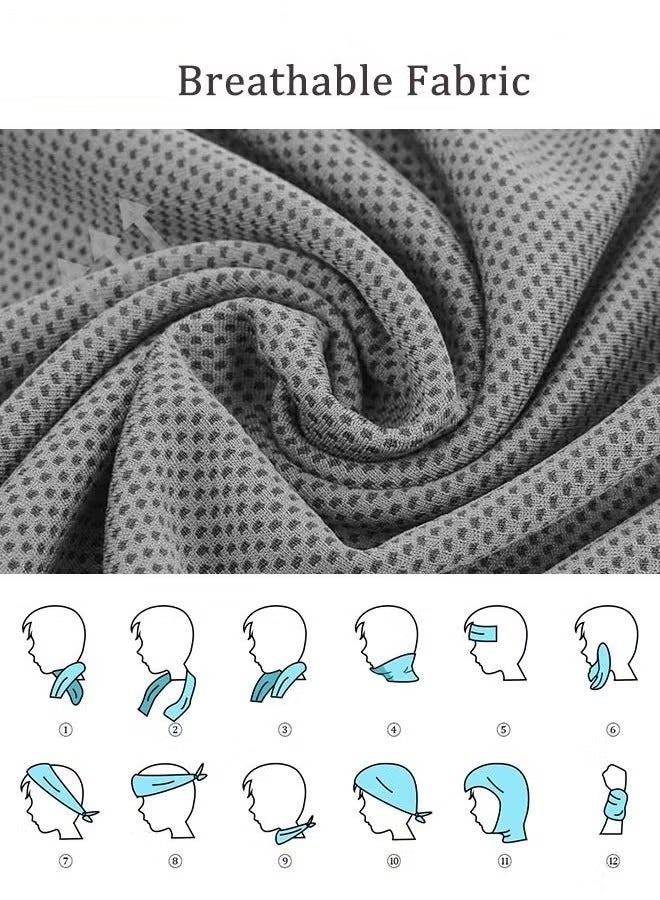 مناشف ثلج صغيرة الرقبة ناعمة وباردة مناشف مناسبة للتبريد صالة اليوغا الرياضية للغولف التخييم تشغيل اللياقة البدنية وممارسة أنشطة أخرى Grey - Image 2
