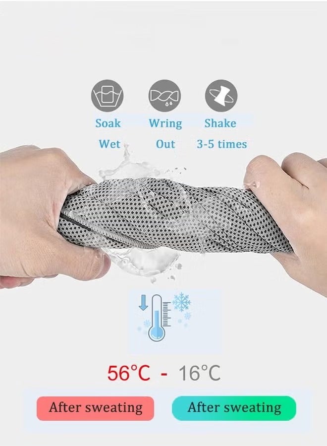 مناشف ثلج صغيرة الرقبة ناعمة وباردة مناشف مناسبة للتبريد صالة اليوغا الرياضية للغولف التخييم تشغيل اللياقة البدنية وممارسة أنشطة أخرى Grey - Image 3