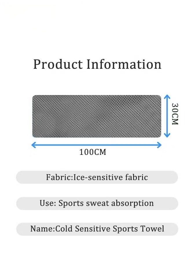 مناشف ثلج صغيرة الرقبة ناعمة وباردة مناشف مناسبة للتبريد صالة اليوغا الرياضية للغولف التخييم تشغيل اللياقة البدنية وممارسة أنشطة أخرى Grey - Image 5