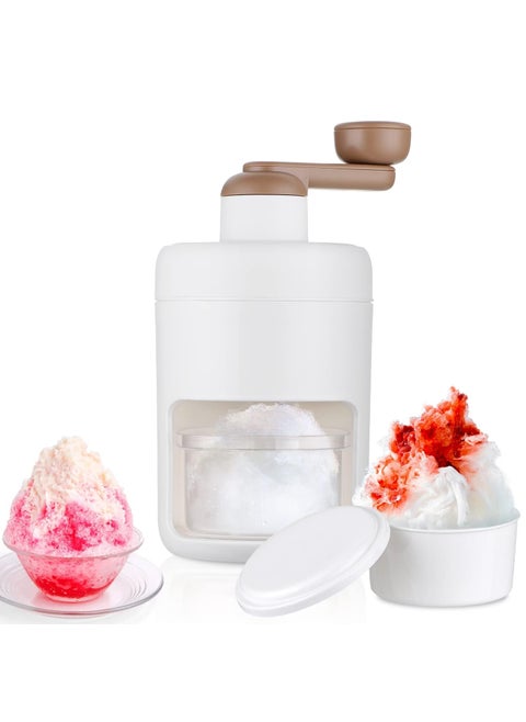 Portible Manual Ice Shaver with Stainless Steel Blades EasyOperated Ice Gola Slush Maker Snow Cones Maker with Frozen Mold Ice HandCranked Household Ice Breaker for Ice Cream Snowcone Kakigori