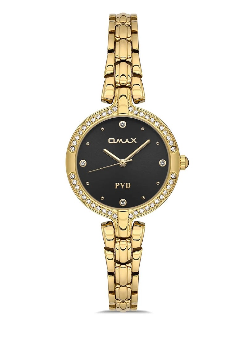 Omax Women's Luxury Wrist Watch, Watches for Women, Stainless Watches, Steel Gold Luxury Band, Round Dial, Waterproof Watch, 1 Year Warranty - Image 1