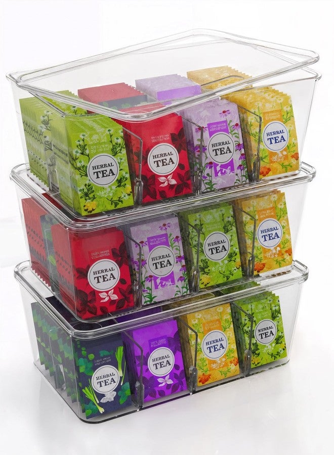 Utopia Home Tea Bag Organizer - Stackable Tea Bag Storage Organizer with Lid (Clear, Pack of 2) - Image 1