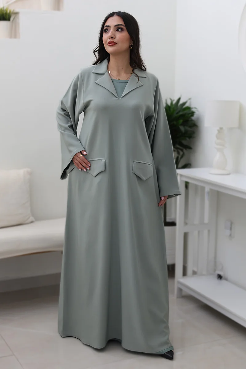 NUKHBAA Sage Serenity Dress-759