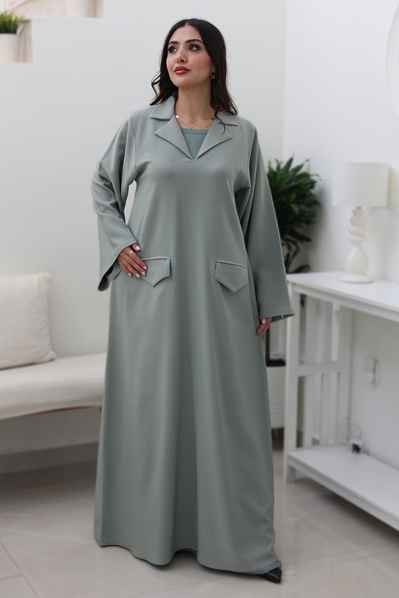 NUKHBAA Sage Serenity Dress-759 - Image 1