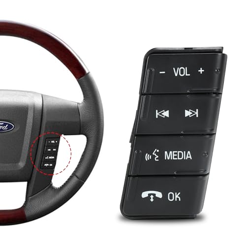 HUSUKU Steering Wheel Audio Control Switch Right Side Compatible with Ford F150 2011-2014 Replace AL3Z-9C888-CA,SW6880, Volume Control Keys Assembly - Image 2