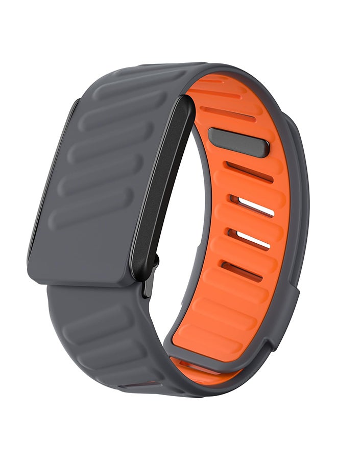 O Ozone Comfort Durable Silicone Wristband Compatible with WHOOP 4.0 Band, Soft Silicone Sports Loop Strap with U Shaped Connector for Men & Women,Grey Orange - Image 1