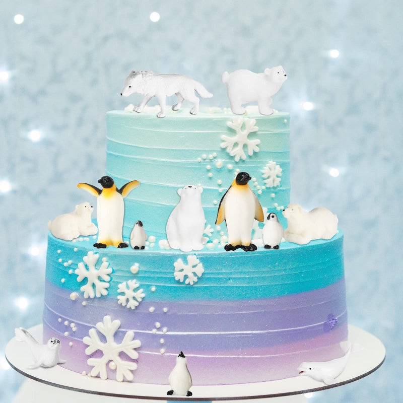 Kasyat 16 Pcs Polar Animals Figurines Antarctic Animals Set Plastic Arctic Toys with White Bear Penguin Figurines Whale Seal Wolf Cat for Over 6 Aged Kid Adult Party Favor(Vivid Style) - Image 5