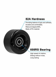 Excefore Roller Skate Wheels 8 Pack with Bearings Installed and 2 Toe Stoppers 32mm x 58mm 82A  - Image 2