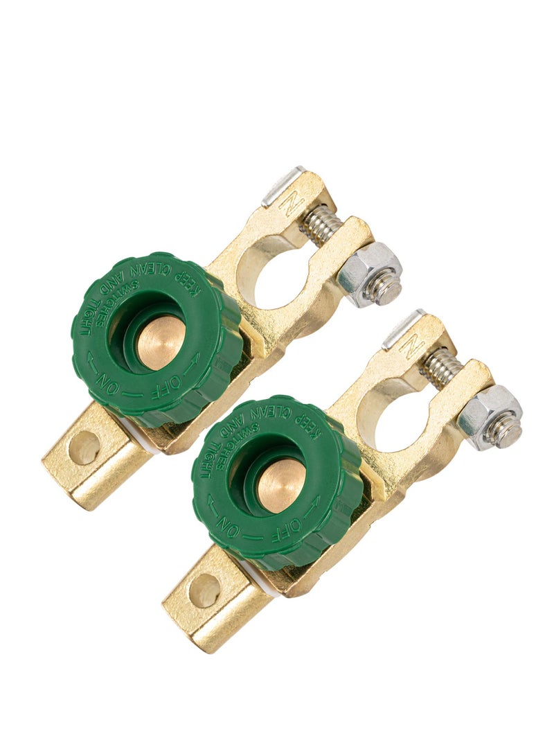 Loquat Cut/Shut Off Marine Battery Switch, Battery Quick Disconnect Switch Top Post Switch Cut/Shut Off Switch Battery Master Isolator Switch for Boat Car Truck RV Camper Tractor Vehicles, 2 Pack - Image 1