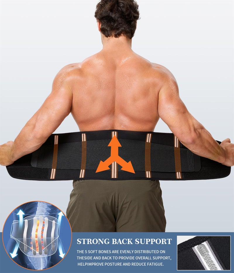 TAILONG Neoprene Waist Trimmer Ab Belt for Men Waist Trainer Corset Slimming Body Shaper Workout Sauna Hot Sweat Band (Black with Band, L) - Image 4